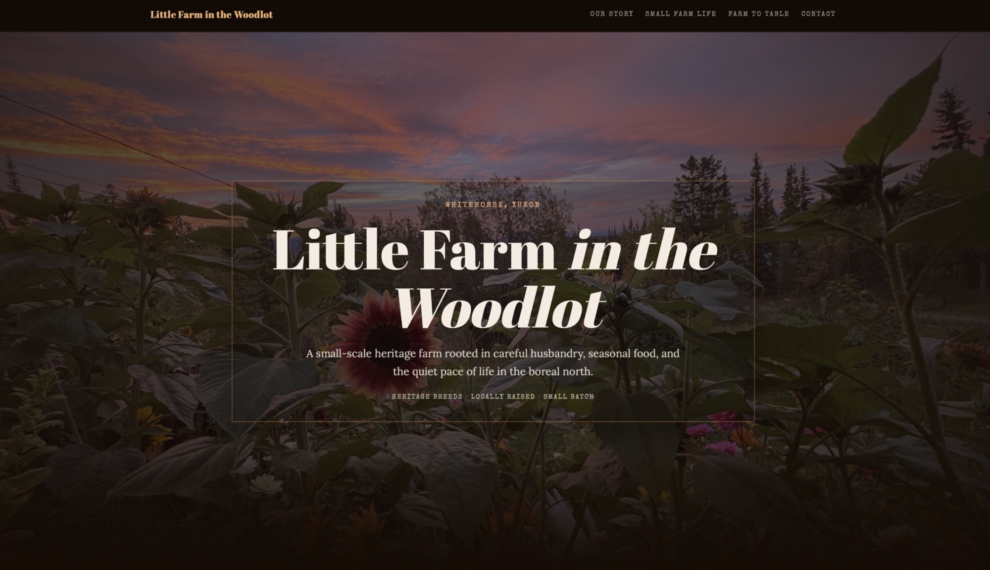 Little Farm in the Woodlot website screenshot